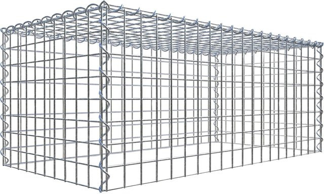 Gabiona Gabione-Anbaukorb Typ 3 aus Stahl in Silbergrau, B/T/H: 40 x 100 x 50 cm, Maschenweite 5 x 5 cm - Bild 1