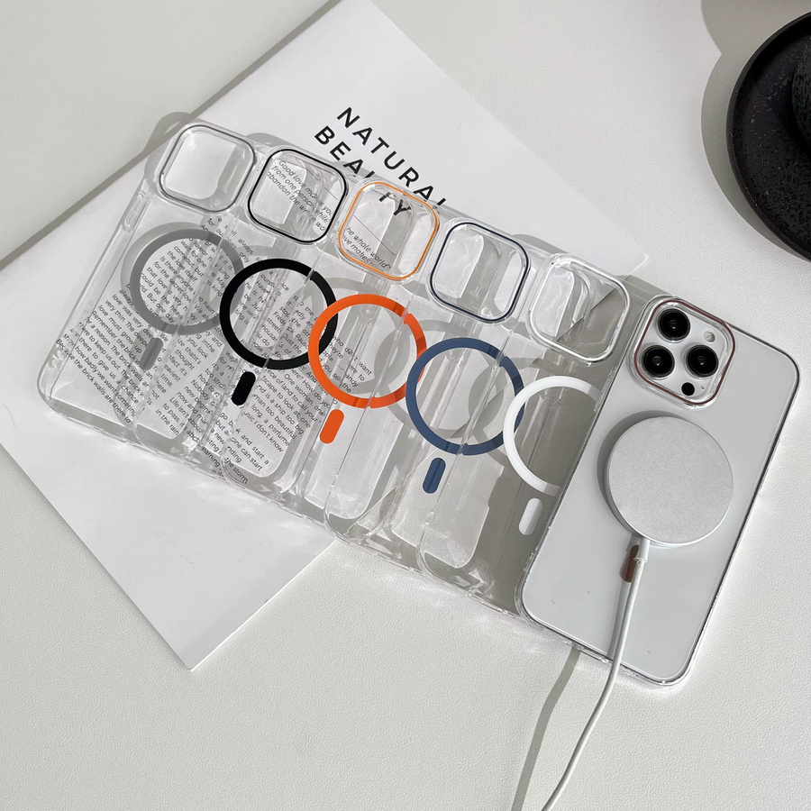 NYFundas MagSafe Handyhülle für iPhone 11 bis 17 Pro Max, transparent und blau, nicht vergilbend - Bild 1
