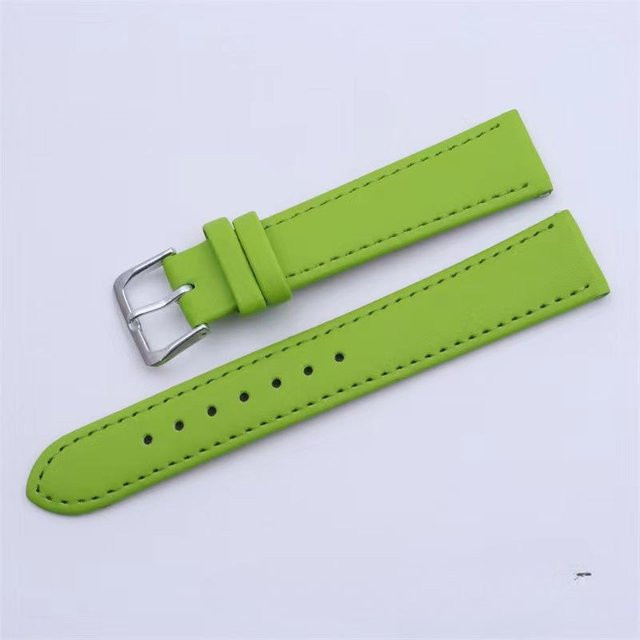 Shan Qiao Uhrenarmband, PU Leder, Grün, Unisex, 14mm - Bild 1