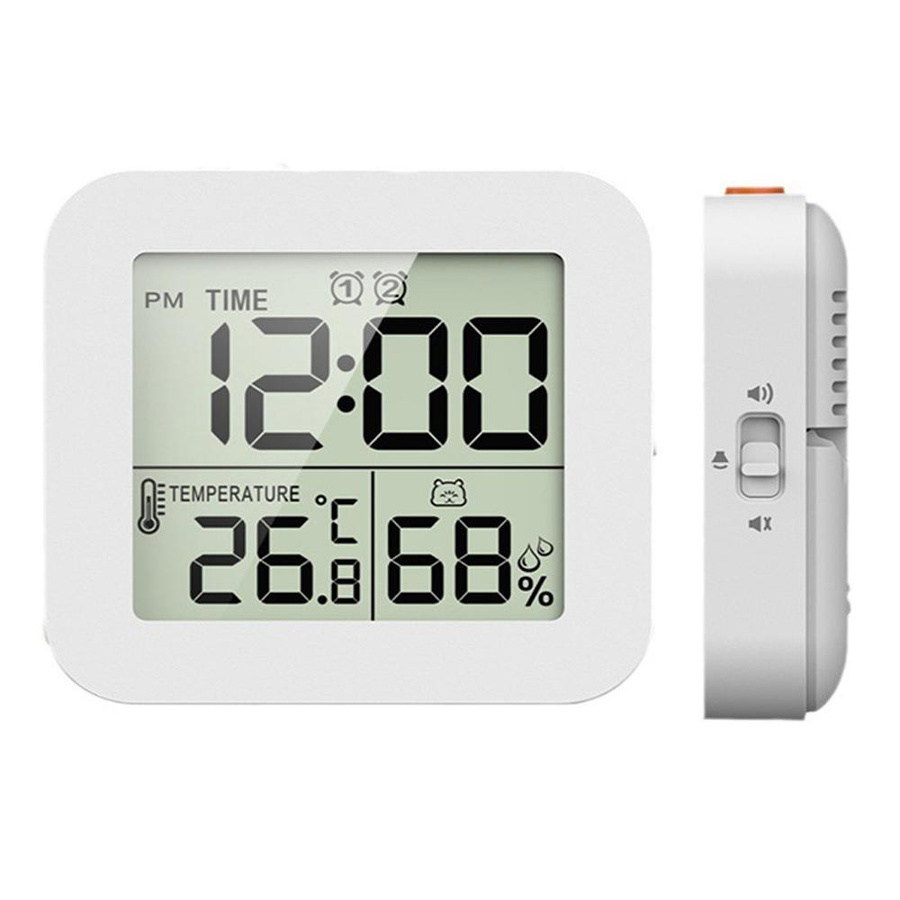 TOMTOP JMS Multifunktionsuhr mit LCD Digitalanzeige als Hygrothermograph zur Messung von Temperatur und Feuchtigkeit in Schwarz - Bild 1
