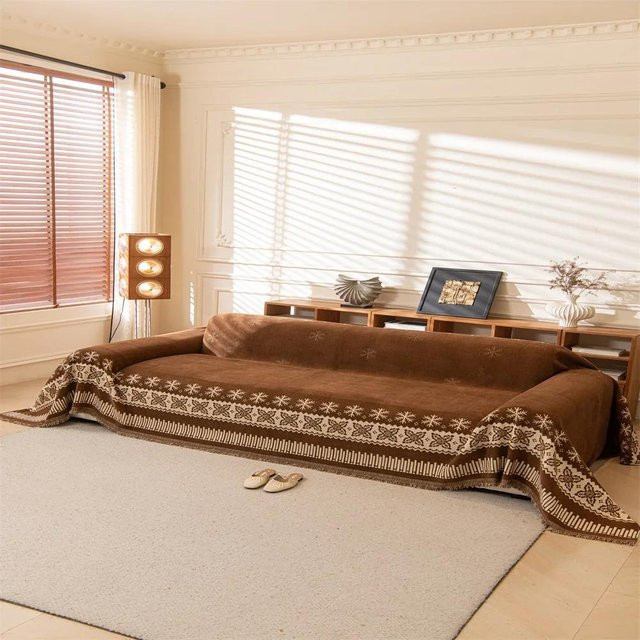 Yiran Furniture Sofaabdeckung aus Chenille in Beige, rutschfest und wasserdicht, B/T: 180 x 130 cm - Bild 1