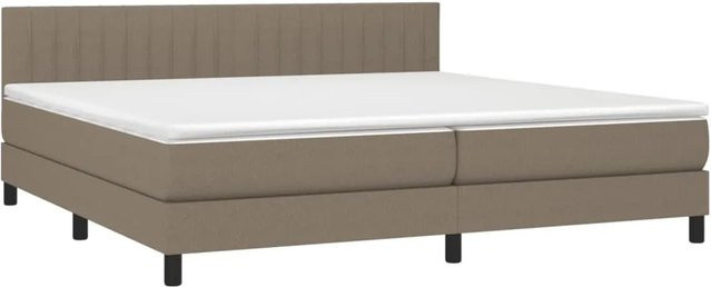 vidaXL Boxspringbett mit Matratze und LED in Taupe, Hybrid-Bett mit USB-Ladeport und Unterbettbeleuchtung, B/T: 200 x 200 cm - Bild 1