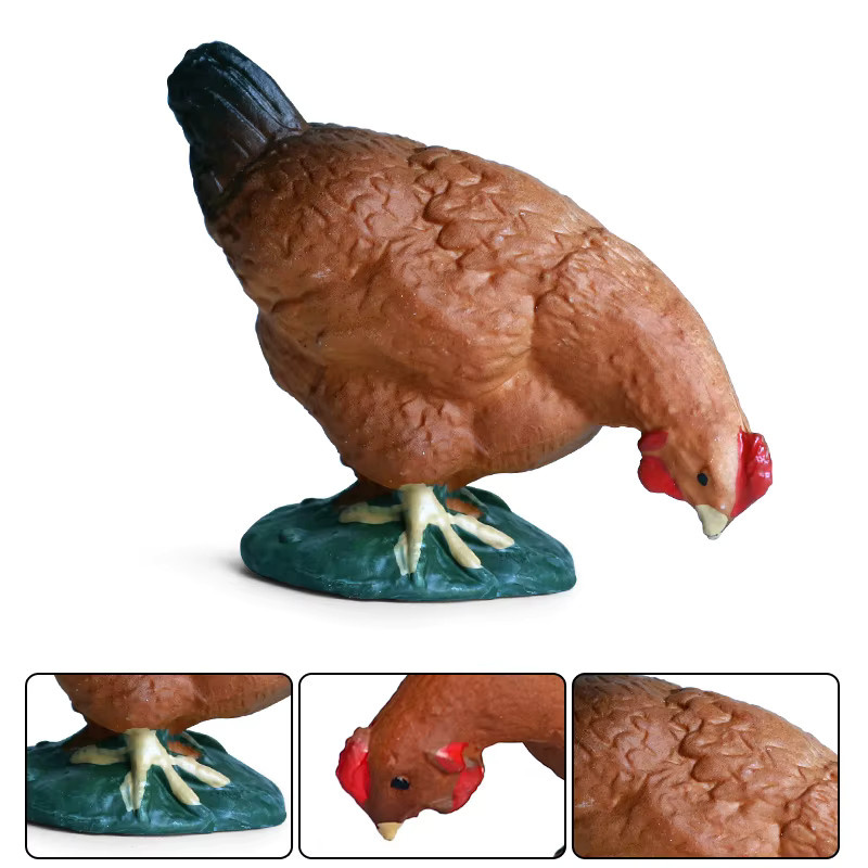Oenux Schöne Nutztiere Henne Türkei Chook Huhn Hahn, Actionfigur, Kunststoff - Bild 2
