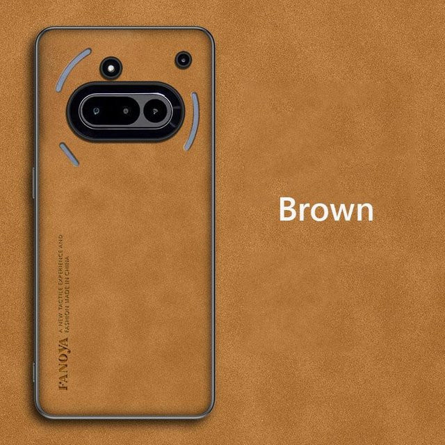 Retro Silikon Schutzhülle für Nothing Phone 3A in Lederoptik, stoßfest und matt, erhältlich in Schwarz, Blau, Grau und Braun - Bild 1