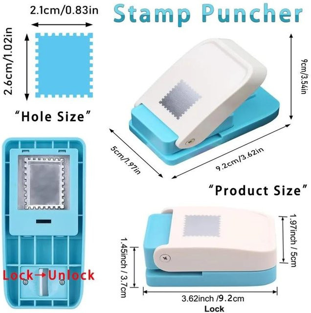Meiteai-Home Rechteckiger Briefmarken-Stanzhebel für Scrapbooking und Bastelarbeiten aus verschiedenen Materialien - Bild 1