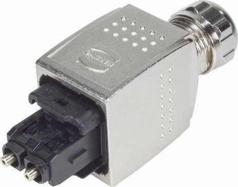HARTING Steckverbinder-Set 09352410402 aus Zinkdruckguss in Silber mit 2 Polen - Bild 1
