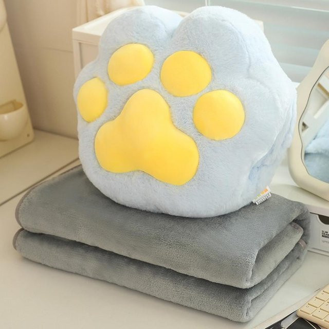 Yiran toy Katzenpfote Kissen, Plüschtier, 32cm, Blau - Bild 1