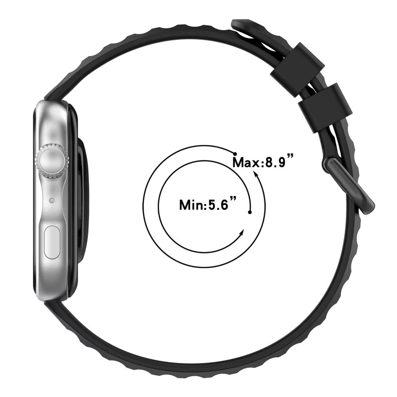 jansin Uhrenarmband Silikon, Schwarz, Unisex - Bild 4