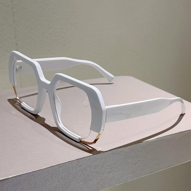Yiran toy Korrektionsbrille Damen, quadratisch, Vollrand, Kunststoff, transparent, weiß - Bild 1