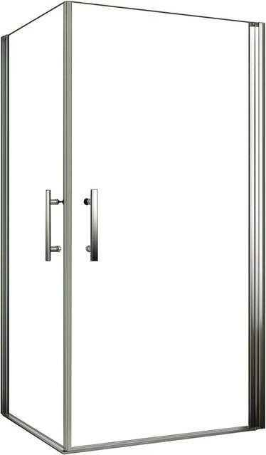 AICA Duschkabine Eckeinstieg mit Pendeltür aus 6mm ESG NANO Glas in Transparent/Clear, B/T/H: 80 x 80 x 180 cm - Bild 1