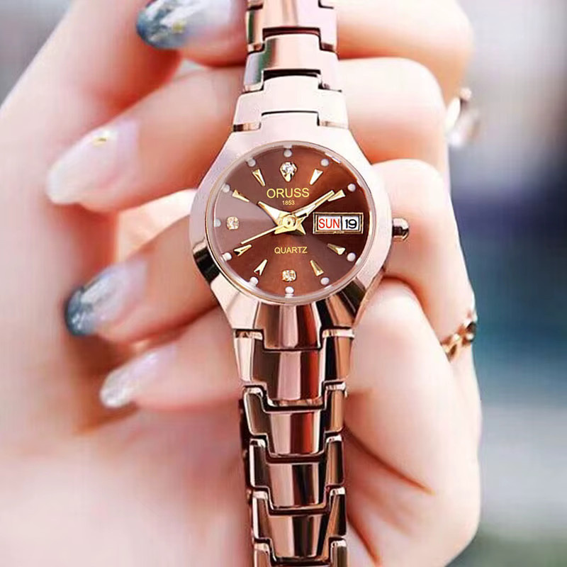 ORUSS Armbanduhr, Quarz, Edelstahl, Gold, Damen - Bild 5