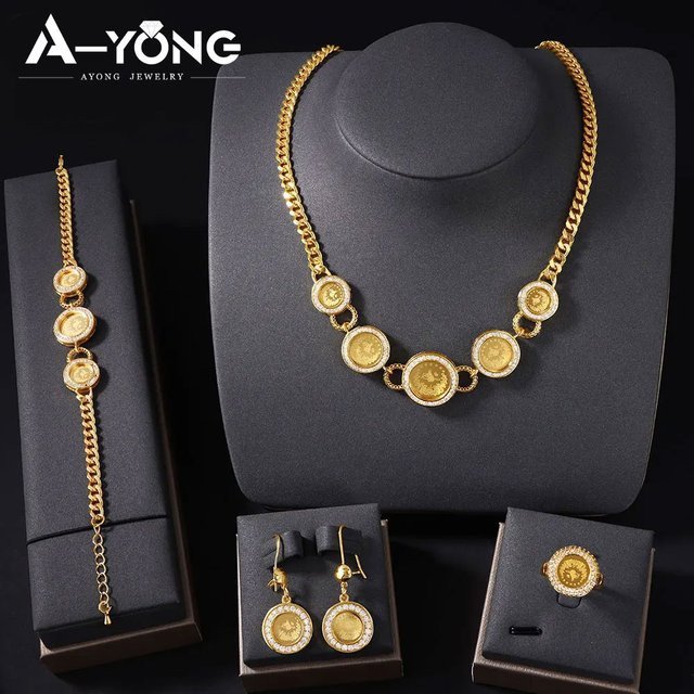 A-YONG AYONG JEWELRY Schmuckset, Gold, Zirkonia, Vintage, Unisex - Bild 1