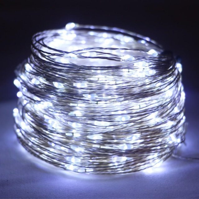 Kongdii LED Kupferdraht Lichterkette mit Fernbedienung, kühle weiße Lichterkette für Garten, Hochzeit und Weihnachten, 120 m mit 1200 LEDs, IP44 wasserdicht - Bild 1