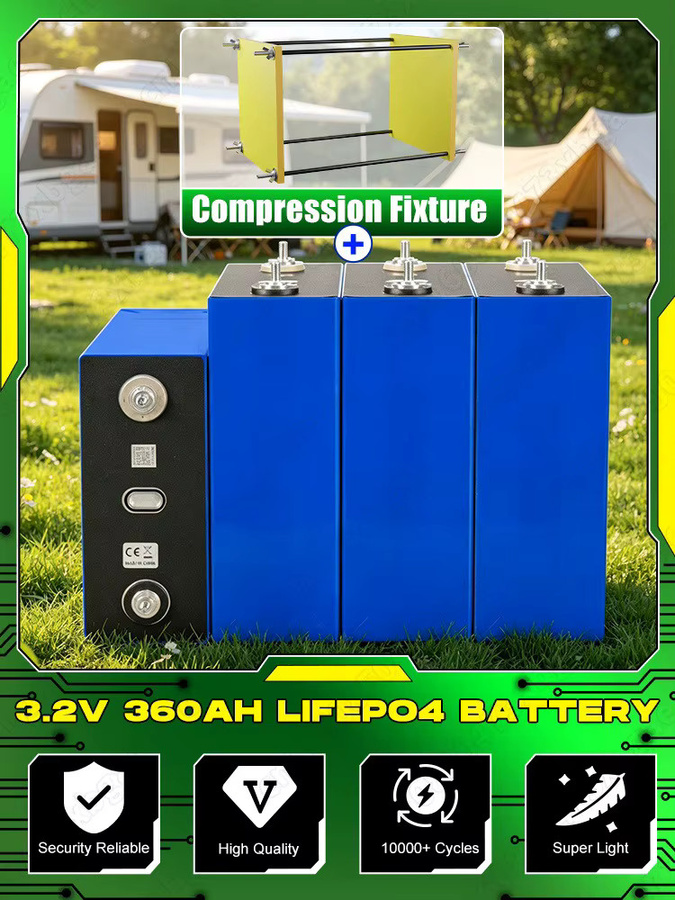 Futuraglow LiFePO4 Batterie 360Ah 3,2V mit Klemmrahmen und Zubehör für Solar, RV und Wohnmobile in Blau - Bild 5