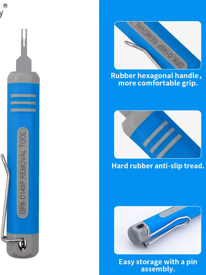 JRready DRK-D145P Elektrisches Steckverbinder-Pin-Entfernungswerkzeug für Molex- und AMP-Serien-Steckerklemmen in Blau - Bild 3