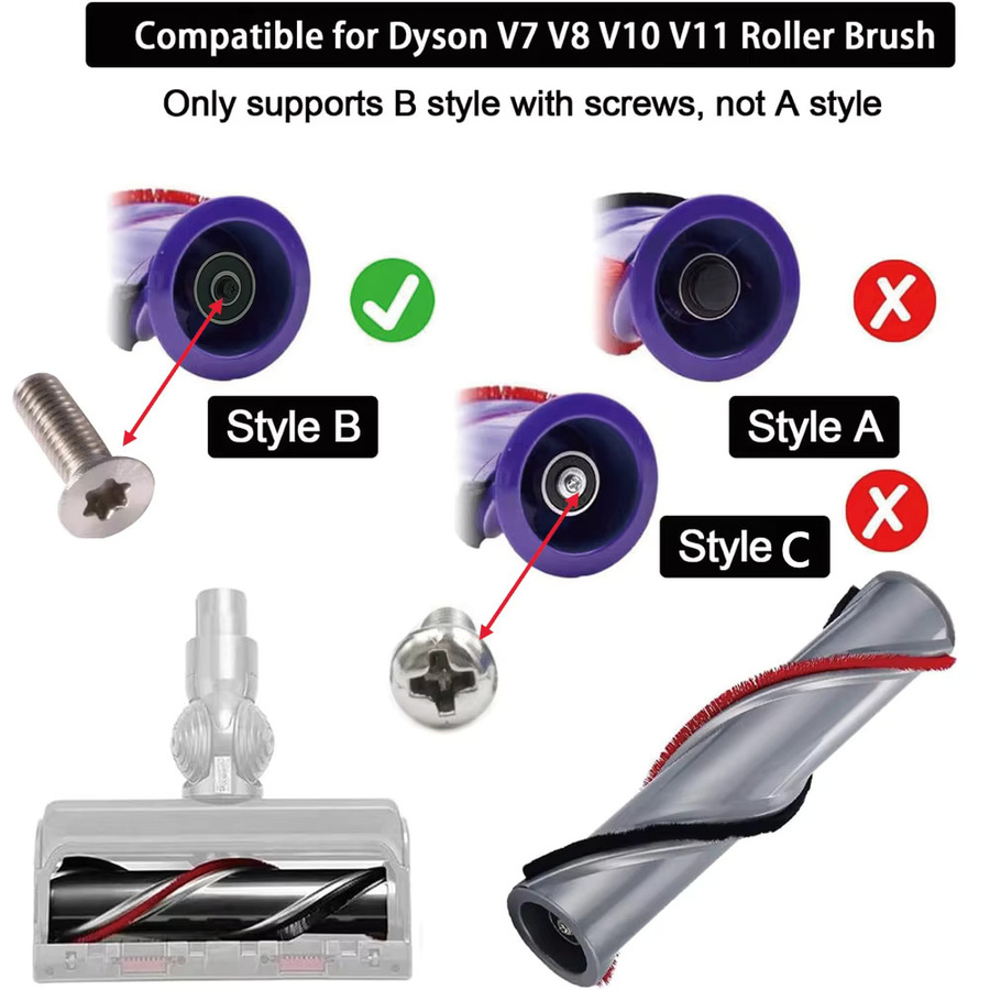 Dyson Ersatz Rollbürstenstreifen aus weichem Plüsch für V7 V8 V10 V11 Staubsauger, Multicolor - Bild 2