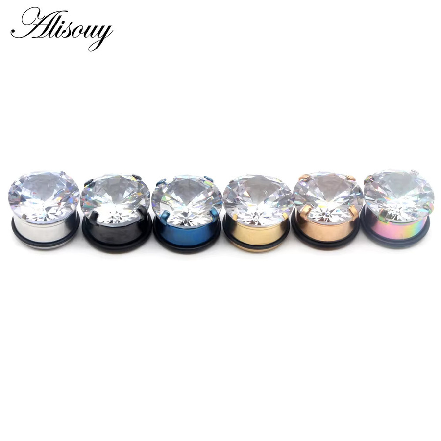 Alisouy Ohrring, Edelstahl, Silber, Unisex, 5-20mm - Bild 2