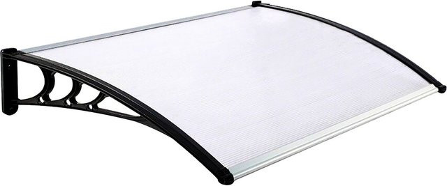 Tür-Vordach aus PC-Platte in Schwarz, B/T: 100 x 100 cm - Bild 1
