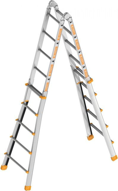 Layher Topic 1058 Teleskopleiter Multi-Purpose Leiter in Silber, 4x5 Sprossen - Bild 1
