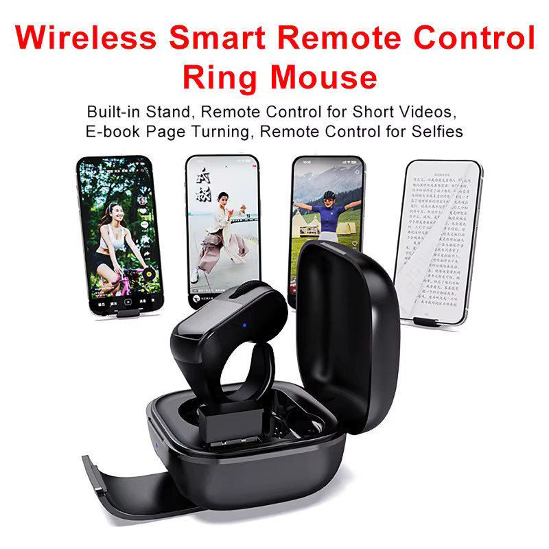 Luxuglow Mini Fingertip Smart Fernbedienungsring-Maus mit 2,4 G Bluetooth-Verbindung und wiederaufladbarem Roller-Touchpad für Windows, iMac und iOS in Schwarz oder Weiß - Bild 6