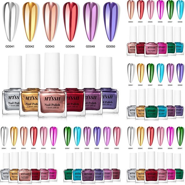 Mtssii Nagellack-Set, 6-teilig, Metallic Spiegeleffekt - Bild 1