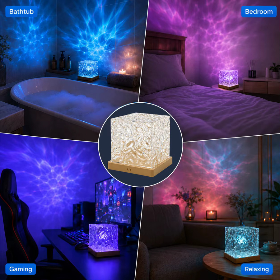 CENSHION Aurora Wasserwellen-Projektor Nachtlicht mit Touch-Fernbedienung, 16 Farben, Multicolor, wiederaufladbar - Bild 4