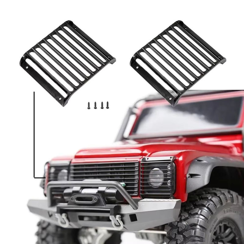 AJRC TRX4 Defender Metall-Frontlampenschutz Scheinwerferabdeckung Schutzgitter 2-teiliges Set - Bild 4