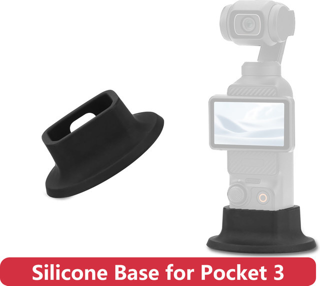 DJI Pocket 3 Desktop-Silikonhalterung in Schwarz als stabiler Ständer und Basisunterstützung mit Adapter für deine Action-Kamera - Bild 1