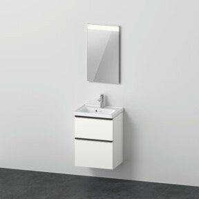 Duravit D-Neo Badezimmer-Möbelset in Weiß Matt bestehend aus Waschtisch, Waschtisch-Unterschrank und Spiegelschrank B/T: 50 x 40 cm - Bild 1
