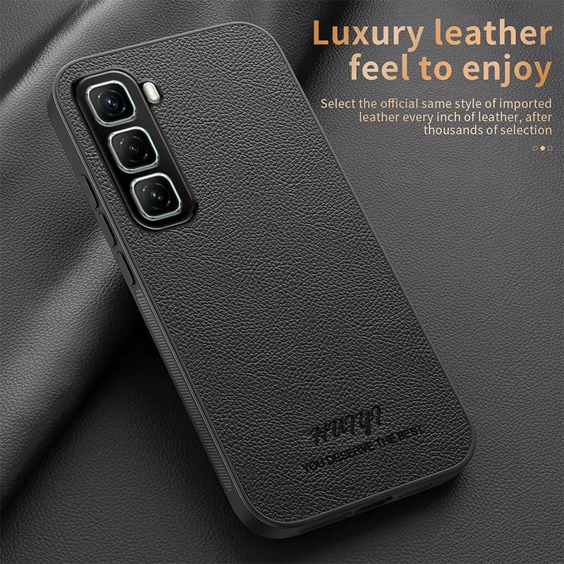 Magnetische Leder Schutzhülle für Infinix HOT 50 Pro Plus 50I 40 Pro 40I Smart 9 Smart 8 in Schwarz und Beige - Bild 2