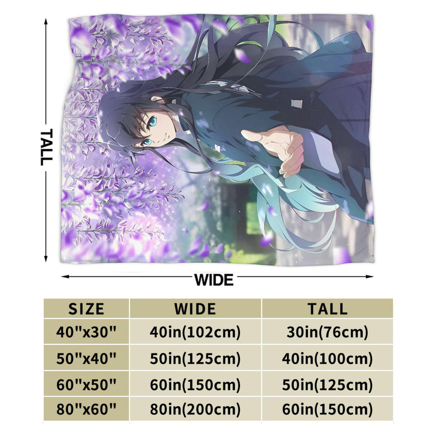 Muichiro Tokito Anime Plüschdecke aus Flanell, Multicolor, B: 75 cm, B: 90 cm - Bild 4
