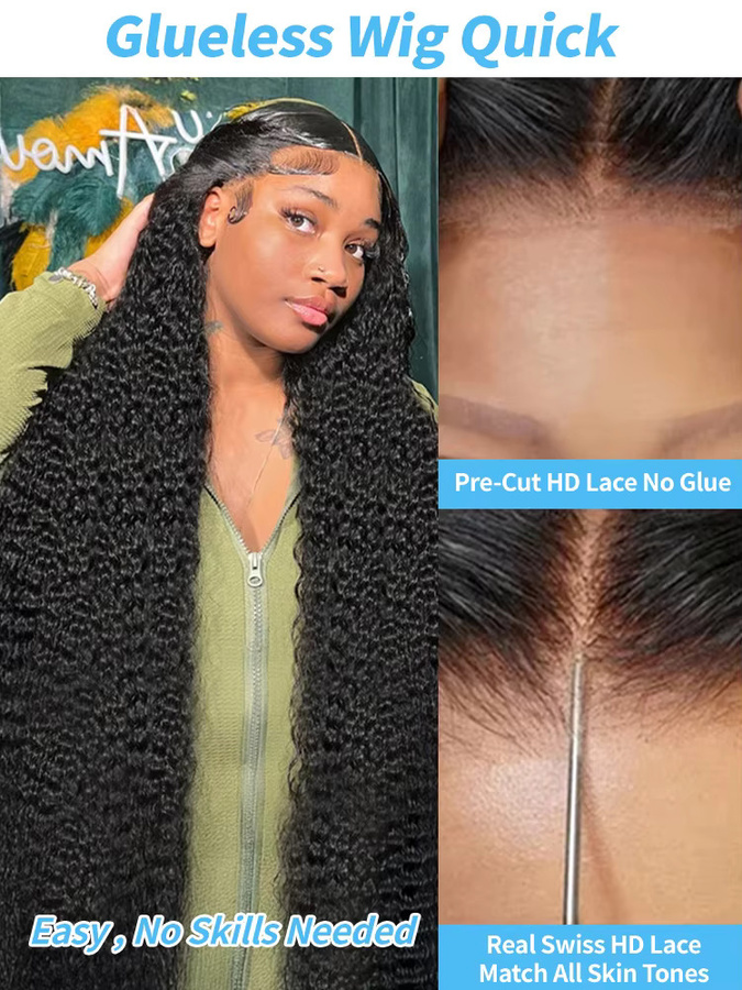 POPVIBES Loose Deep Wave Frontal Perücke, Echthaar, 30-36 Zoll, Unisex - Bild 2