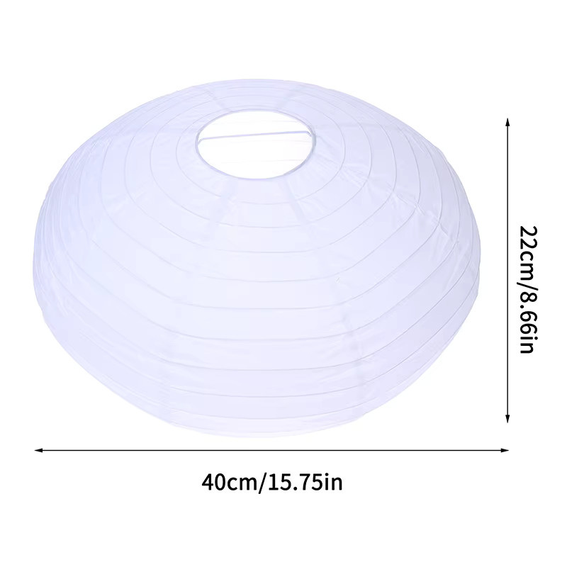 GUOMUZI Papierlampe Weiße Runde Hängelampe im Orientalischen Stil für Hochzeit und Party Durchmesser: 40 cm - Bild 2