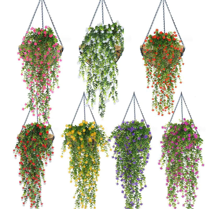 TTCY Künstliche Pflanzen Set aus Kunststoff mit Eukalyptus und Kamelie für Dekorationen, Hochzeiten und Garten - Bild 1
