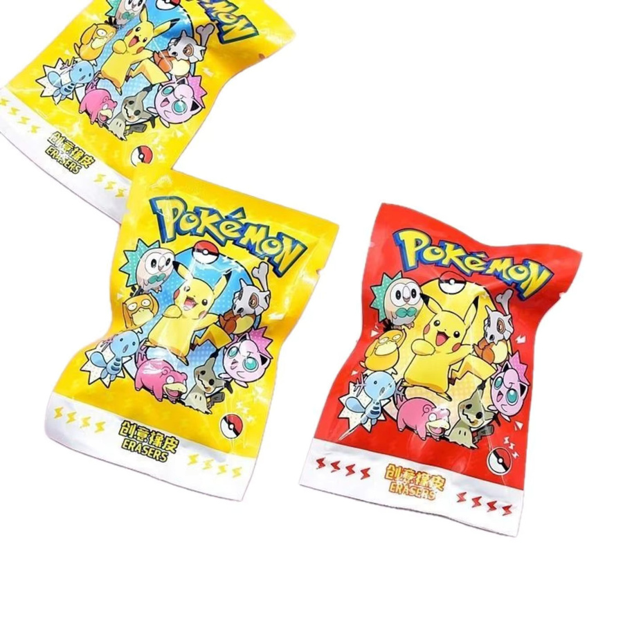 Bandai Pokemon Pikachu Mystery Überraschungs-Radiergummis im Blind Bag, bunte Cartoon-Schreibwaren für Kinder - Bild 2