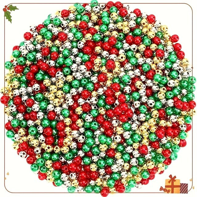 QYWCTZ Acrylperlen, Weihnachtsfarbschema, Unisex - Bild 1