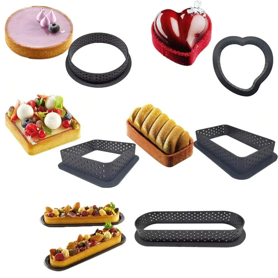 Runde Kuchenringform aus Silikon für Mousse und Käsekuchen, Schwarz - Bild 3