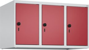 C+P Aufsatzschrank 7035/3003 mit 3 Abteilen und Sicherheits-Drehriegel, B/T/H: 50 x 90 x 50 cm, Lichtgrau/Rubinrot - Bild 1