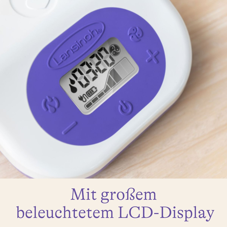 Lansinoh Elektrische Doppel-Milchpumpe in Weiß und Lila, BPA-frei und mit wiederaufladbarem Akku - Bild 5