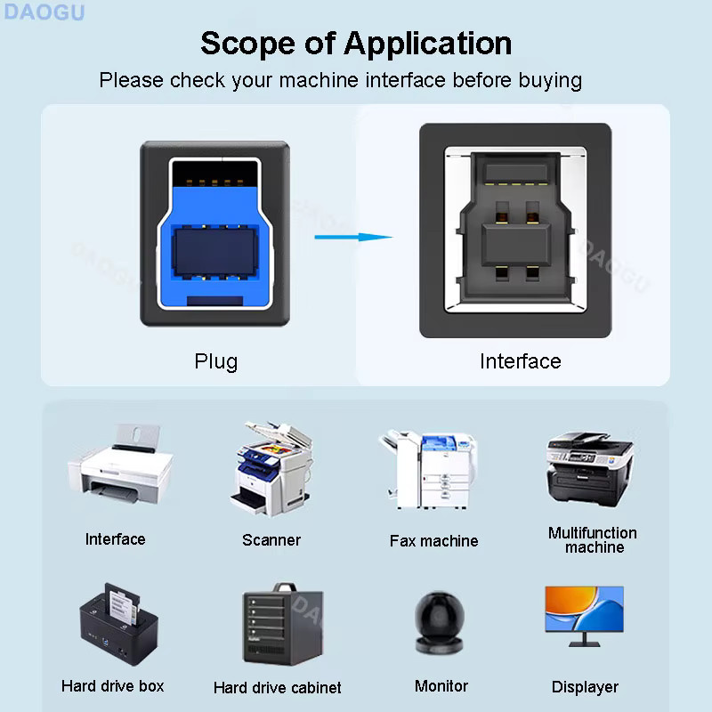 ZJiang USB 3.0 A auf B Kabel Schwarz für Scanner und Drucker von Canon, Epson und HP - Bild 2