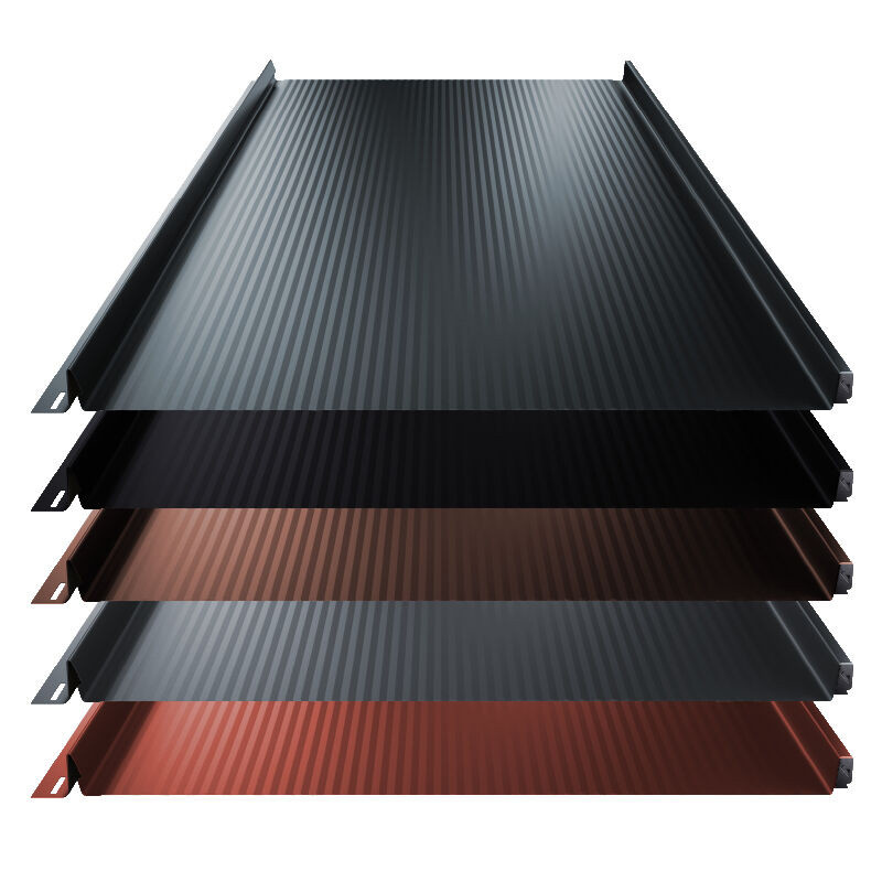 Stehfalz Terrano Dach und Wand von Blachotrapez GmbH aus Stahl in Schwarz mit Nanowelle und 525 mm Breite - Bild 1