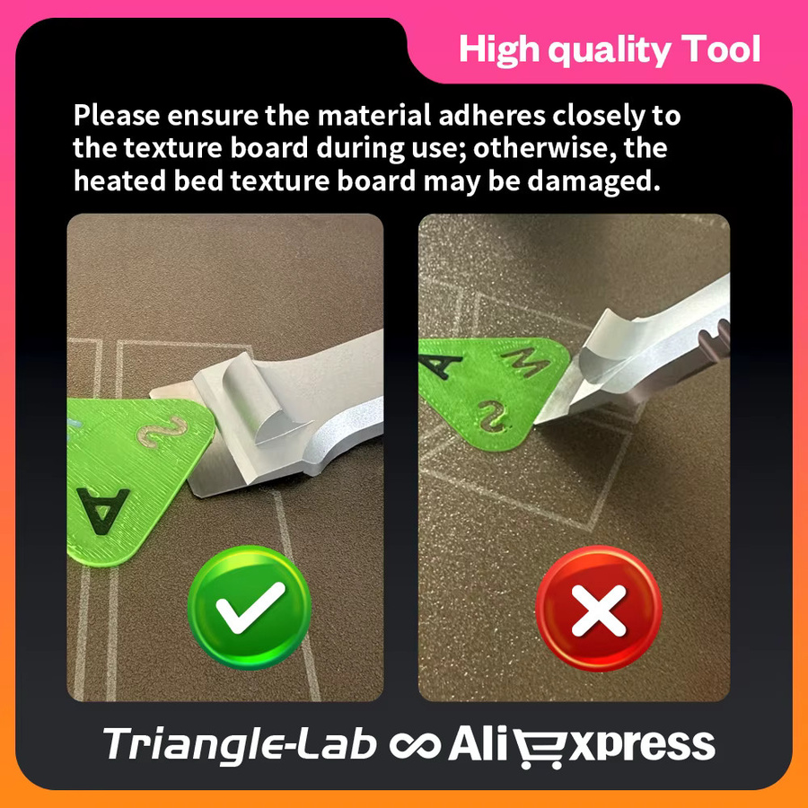 Trianglelab Ganzmetall-Heizbett-Reinigungsschaber-Set aus SK5-Stahl für 3D-Drucker kompatibel mit Bambu Lab, Creality und Voron - Bild 4
