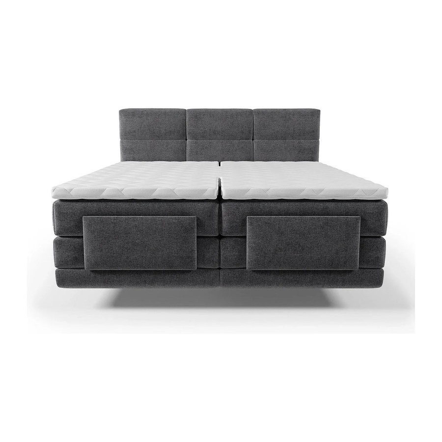 Vente-unique Boxspringbett Lodi Anthrazitgrau mit motorisierter Kopfteilverstellung, Stoffbezug, B/T: 180 x 200 cm - Bild 2