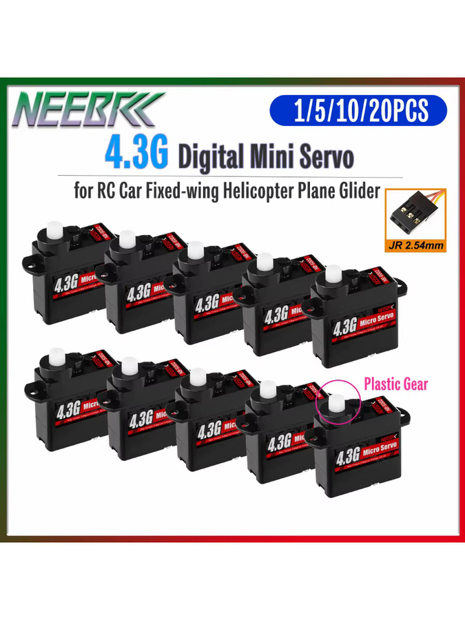 NEEBRC Mini Digital Servo, Wasserdicht, Kunststoffgetriebe, Zubehör - Bild 5