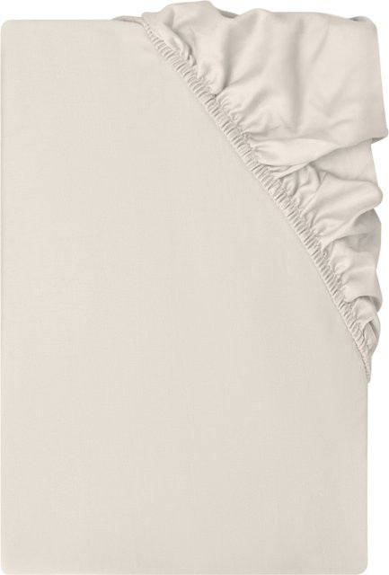 LIVARNO Mako-Satin Spannbettlaken aus Baumwolle, Beige, B/T: 180 x 200 cm - Bild 1