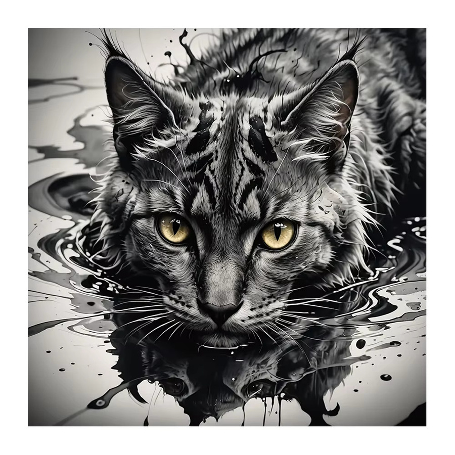 EverShine DIY 5D-Diamantgemälde Katze, buntes Tiermosaik als Stickerei in runder Ausführung - Bild 4