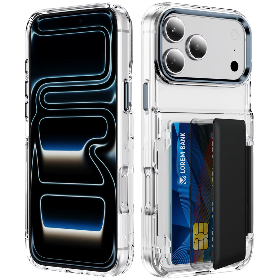 szHAIyu Transparente Flip-Wallet-Handyhülle mit Kartenfach und Ständer für iPhone, Stoßfestes Design in Orange - Bild 6