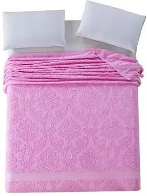 JMG Household Supplies Jacquard Baumwoll Tagesdecke mit floralem Muster in Pink, B/B: 90 x 180 cm - Bild 1
