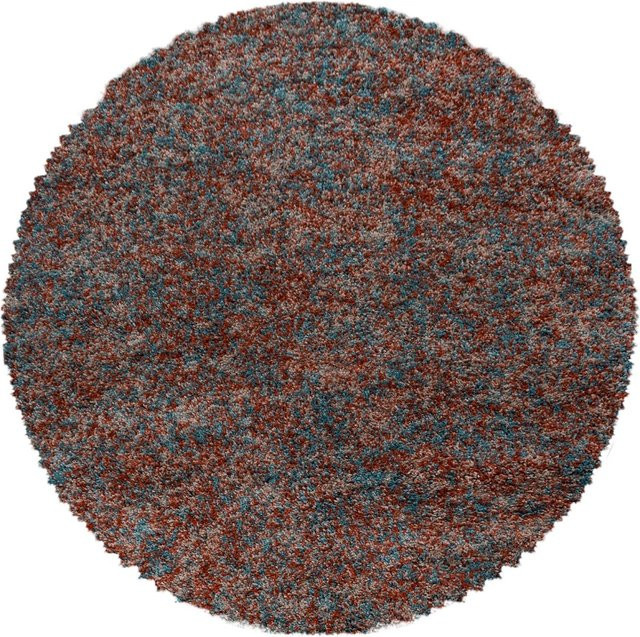 Ayyildiz Hochflorteppich Enjoy 4500 in Terrakotta im Vintage-Stil, rund, Durchmesser: 120 cm - Bild 1