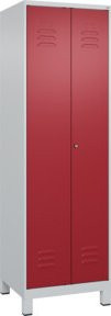 C+P Spind Classic PLUS Schwarz-Weiß mit 2 Abteilen, Zylinderschloss und Füßen, H x B x T: 195 x 60 x 50 cm - Bild 1
